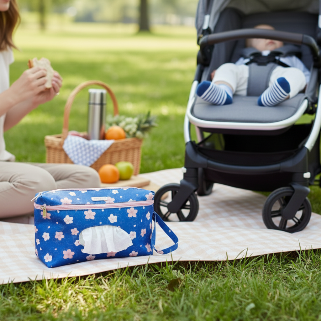 Emmery Zippy Go Diaper Clutch Bag - Sakura Bloom