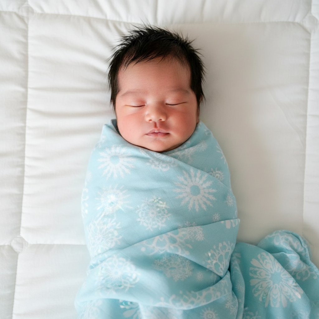 Bamboo Muslin Swaddle Blanket - Snowflakes