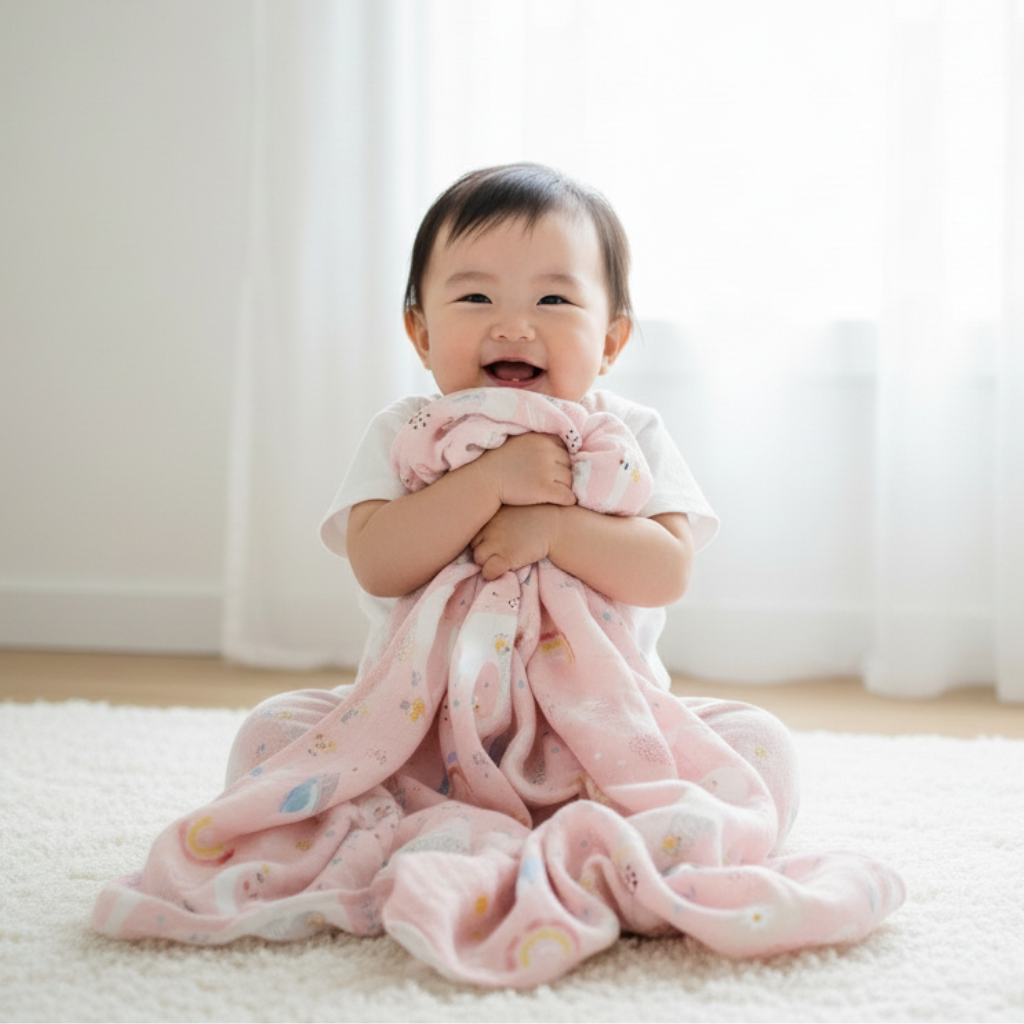Bamboo Muslin Swaddle Blanket - Graceful Swans
