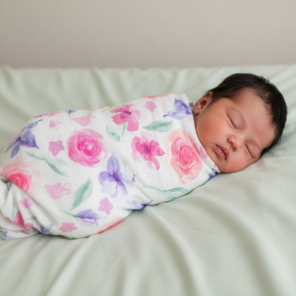 Bamboo Muslin Swaddle Blanket - Floral