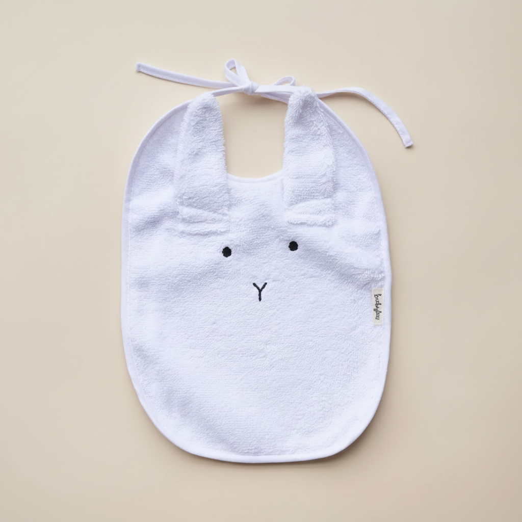 Baby Bib - White Bunny