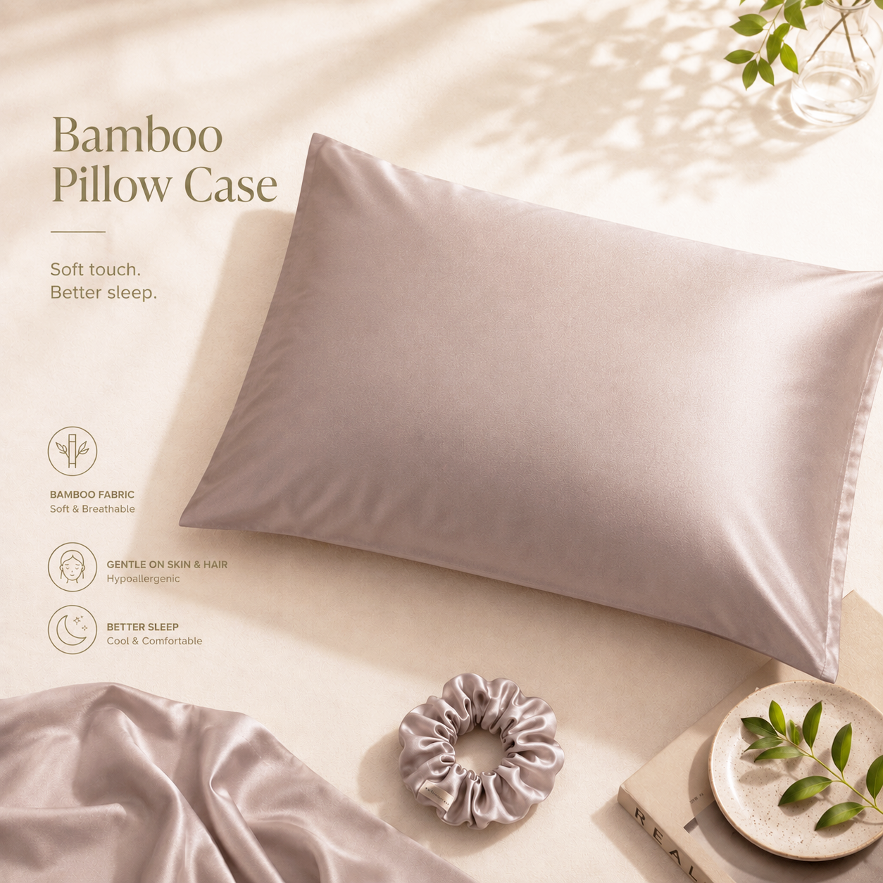 Ice Silk Bamboo Pillow Case