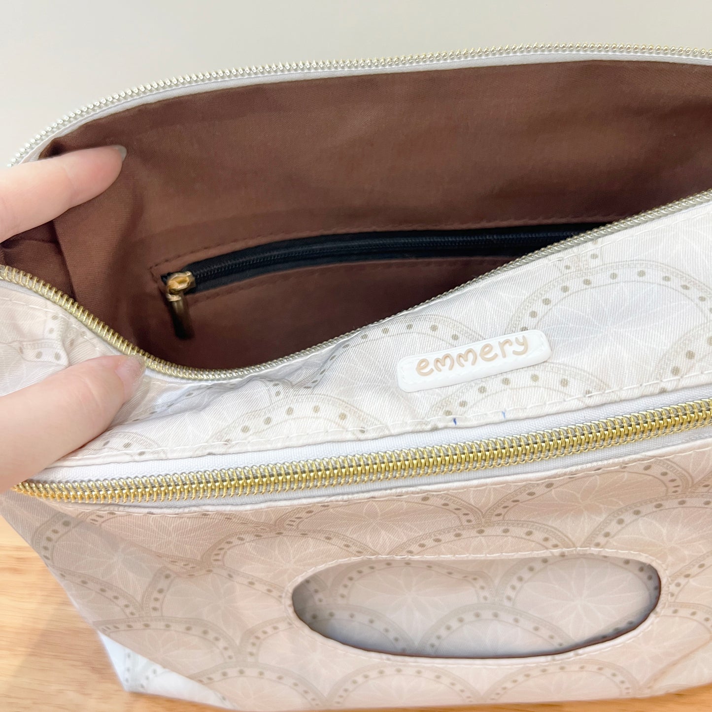 Emmery Zippy Go Diaper Clutch Bag - Shells and Petals