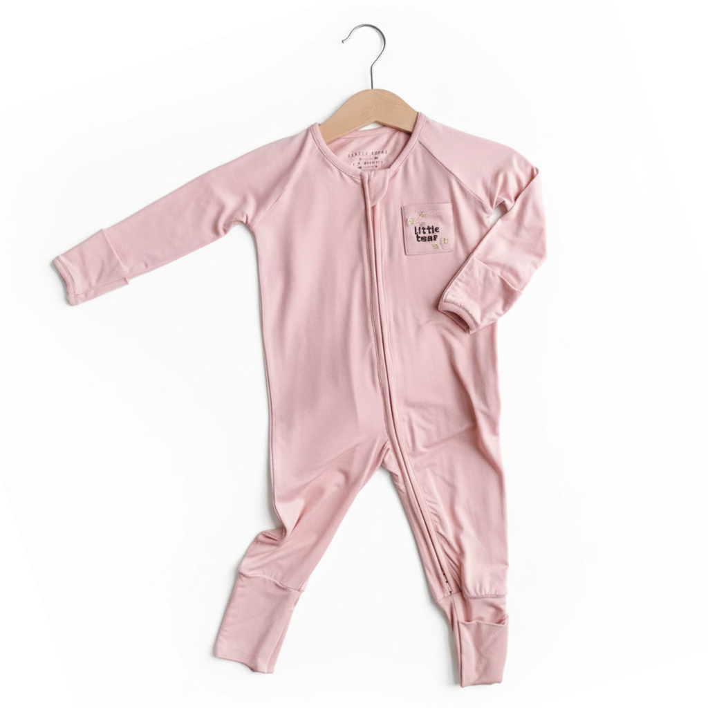 Little Emme Premium Bamboo Sleepsuits - Pink