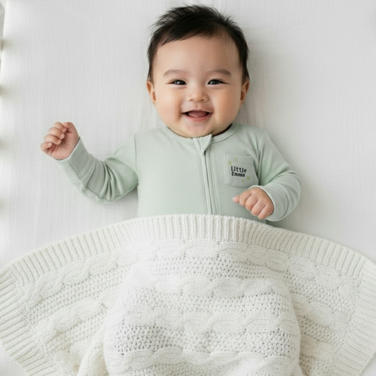 Little Emme Premium Bamboo Sleepsuits - Sage