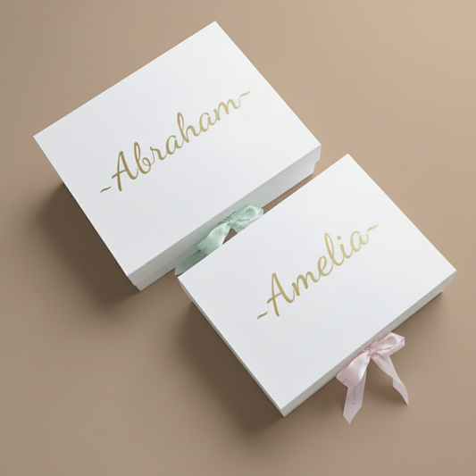 Luxurious White Gift box with Customized Name