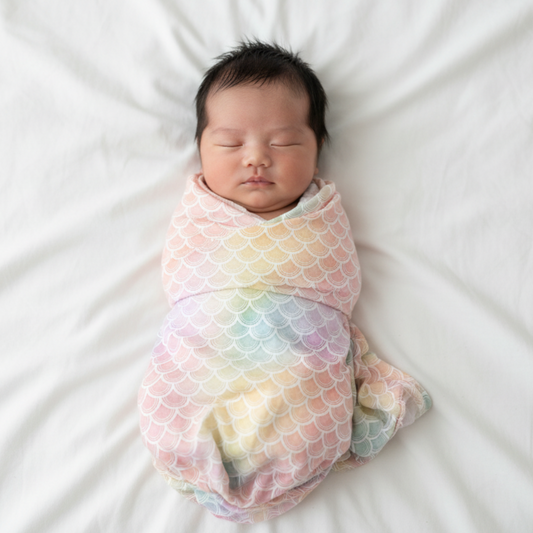 Bamboo Muslin Swaddle Blanket - Rainbow Scales