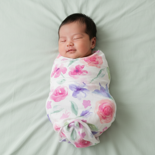 Bamboo Muslin Swaddle Blanket - Floral