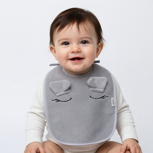 Baby Bib - Grey Elephant