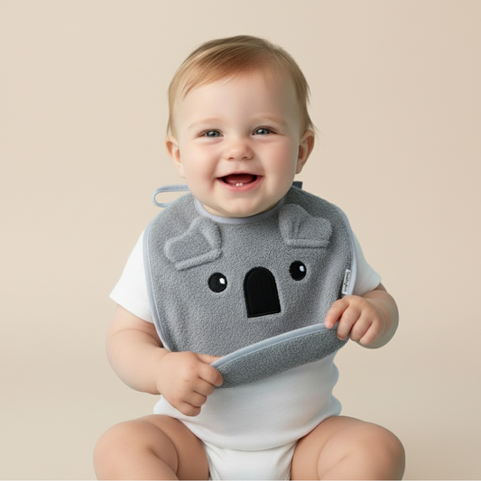Baby Bib - Grey Koala