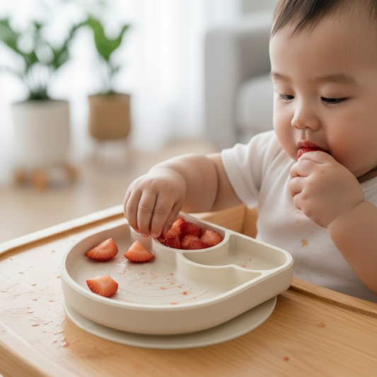 Little Emme Silicone Rainbow Plate - Beige