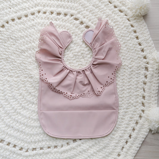 Little Emme Classic Bib - Pink with Pink Lace