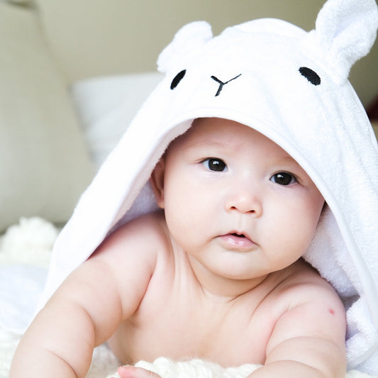 Cotton Hooded Towel - White Bunny