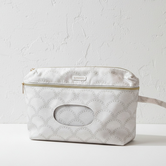 Emmery Zippy Go Diaper Clutch Bag - Shells and Petals
