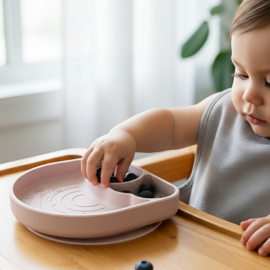 Little Emme Silicone Rainbow Plate - Pink