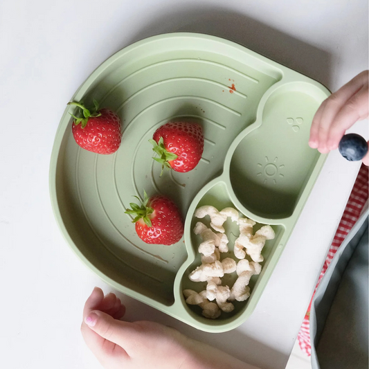 Little Emme Silicone Rainbow Plate - Green