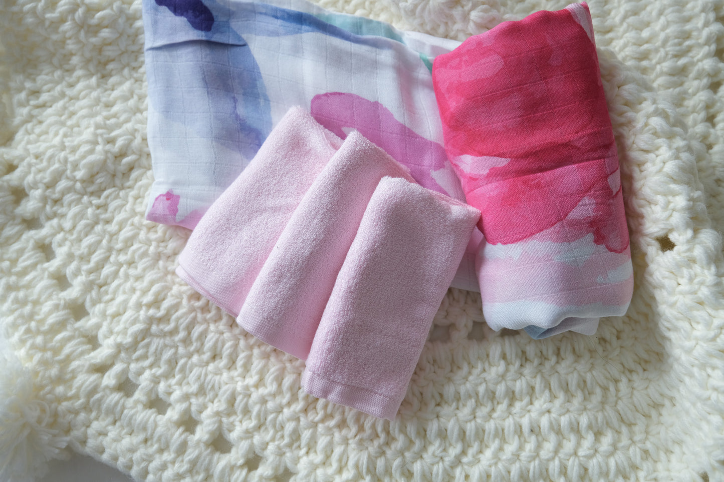 Bamboo Terry Face Towel - Pink