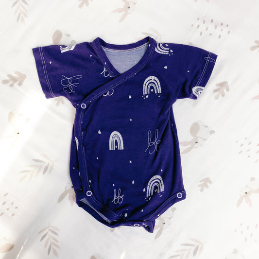 Bamboo Kimono Onesie - Navy