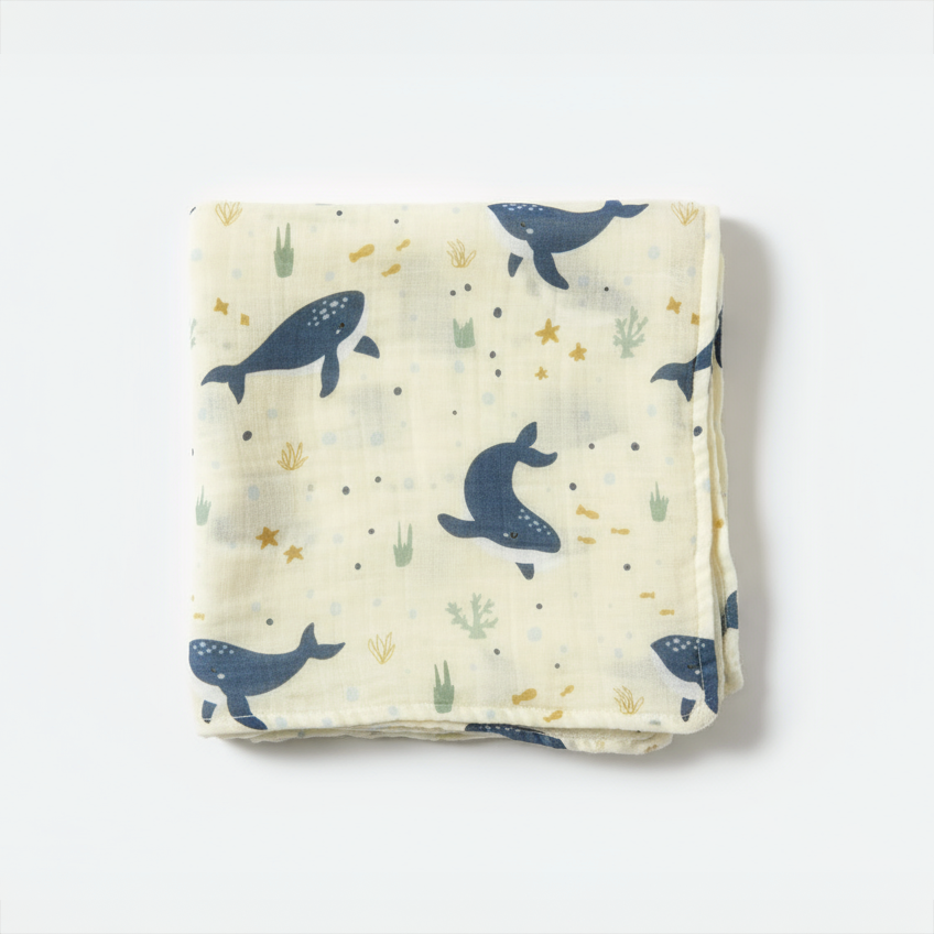 Signature Art Series - Song of the Whales Swaddle Blanket