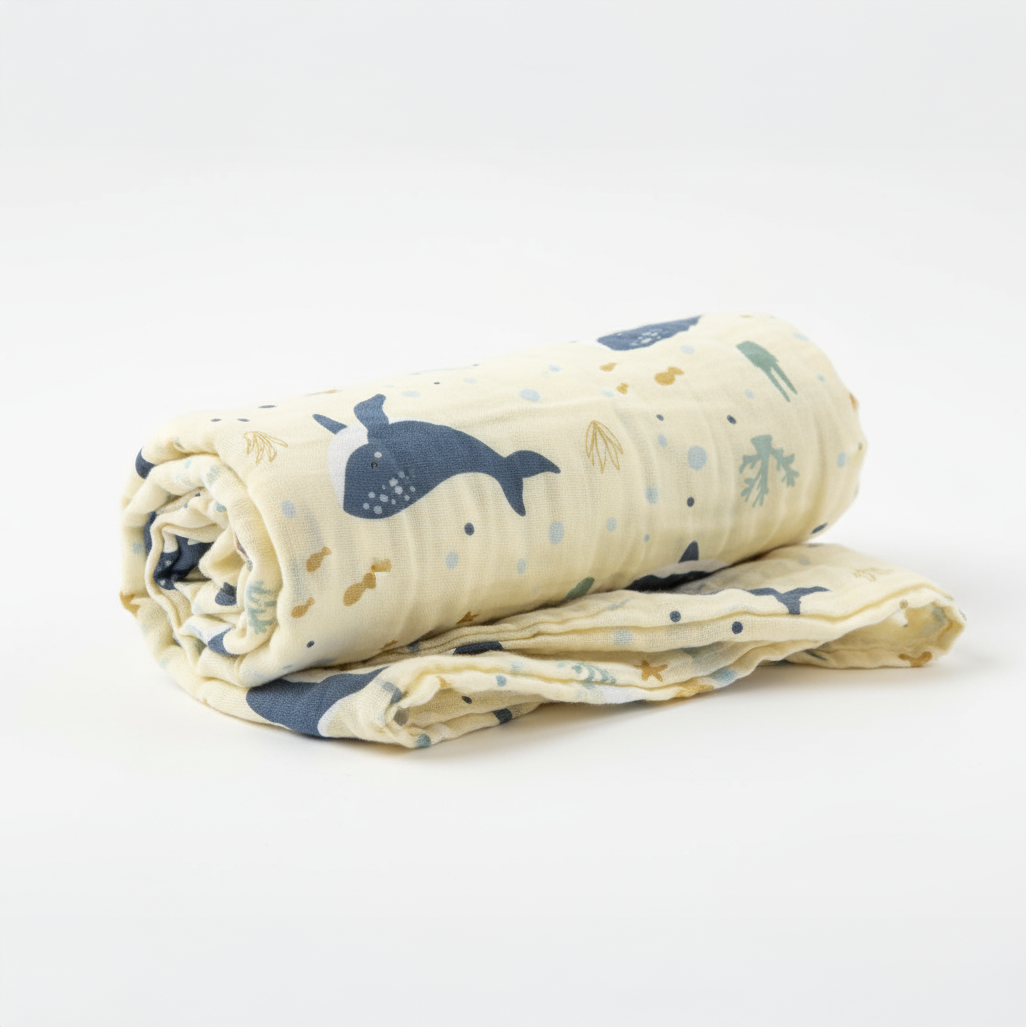 Signature Art Series - Song of the Whales Swaddle Blanket