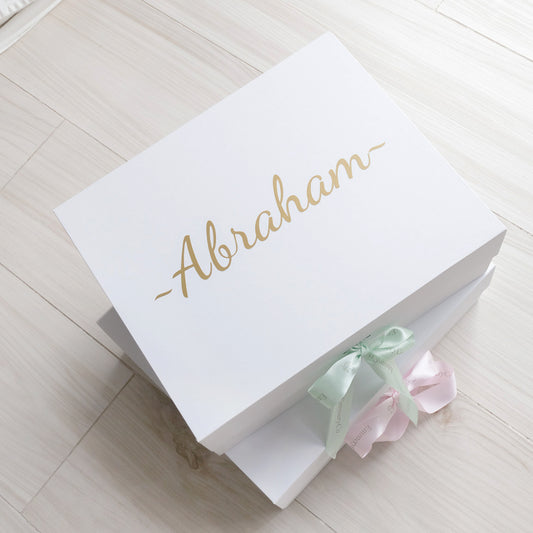 Luxurious White Gift box with Customized Name