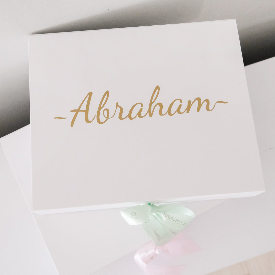 Luxurious White Gift box with Customized Name