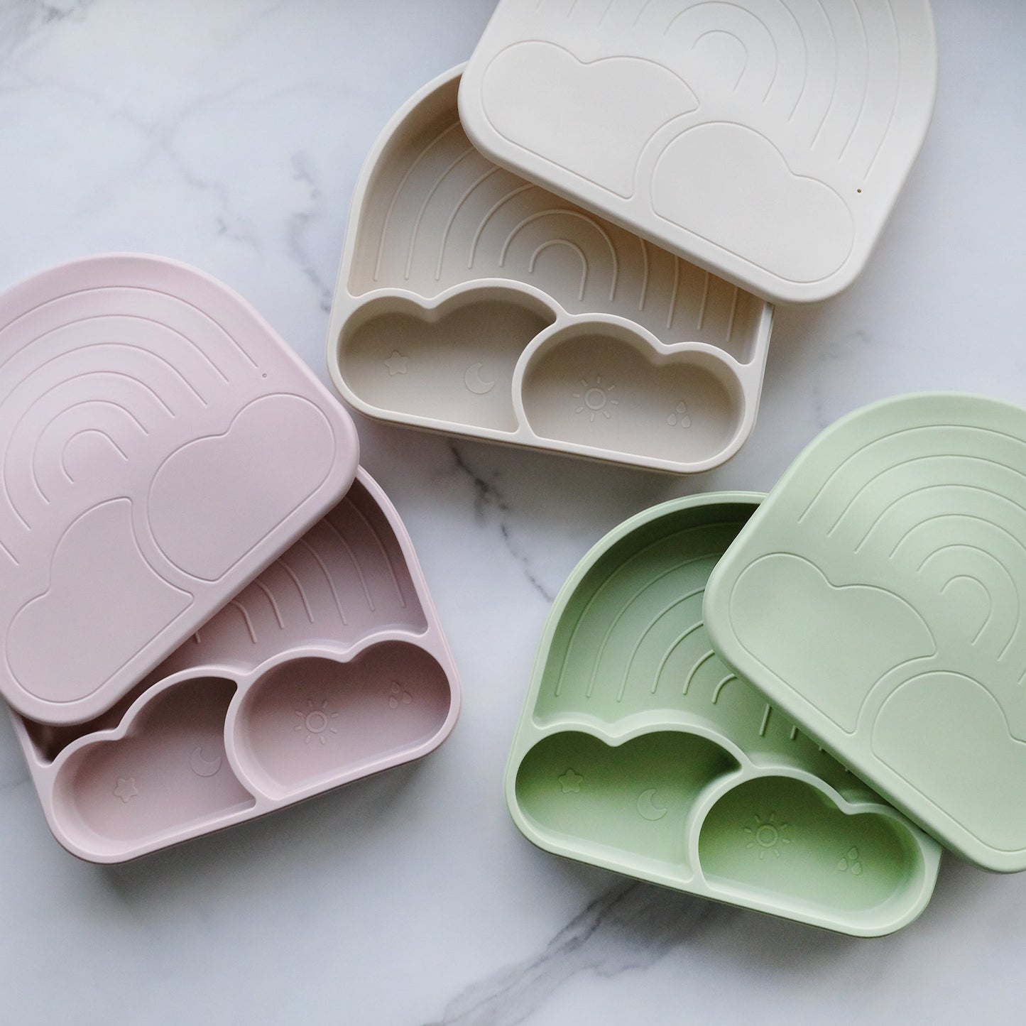 Little Emme Silicone Rainbow Plate - Beige