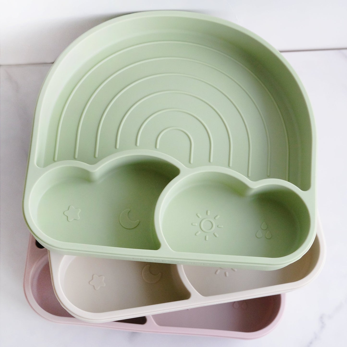 Little Emme Silicone Rainbow Plate - Green