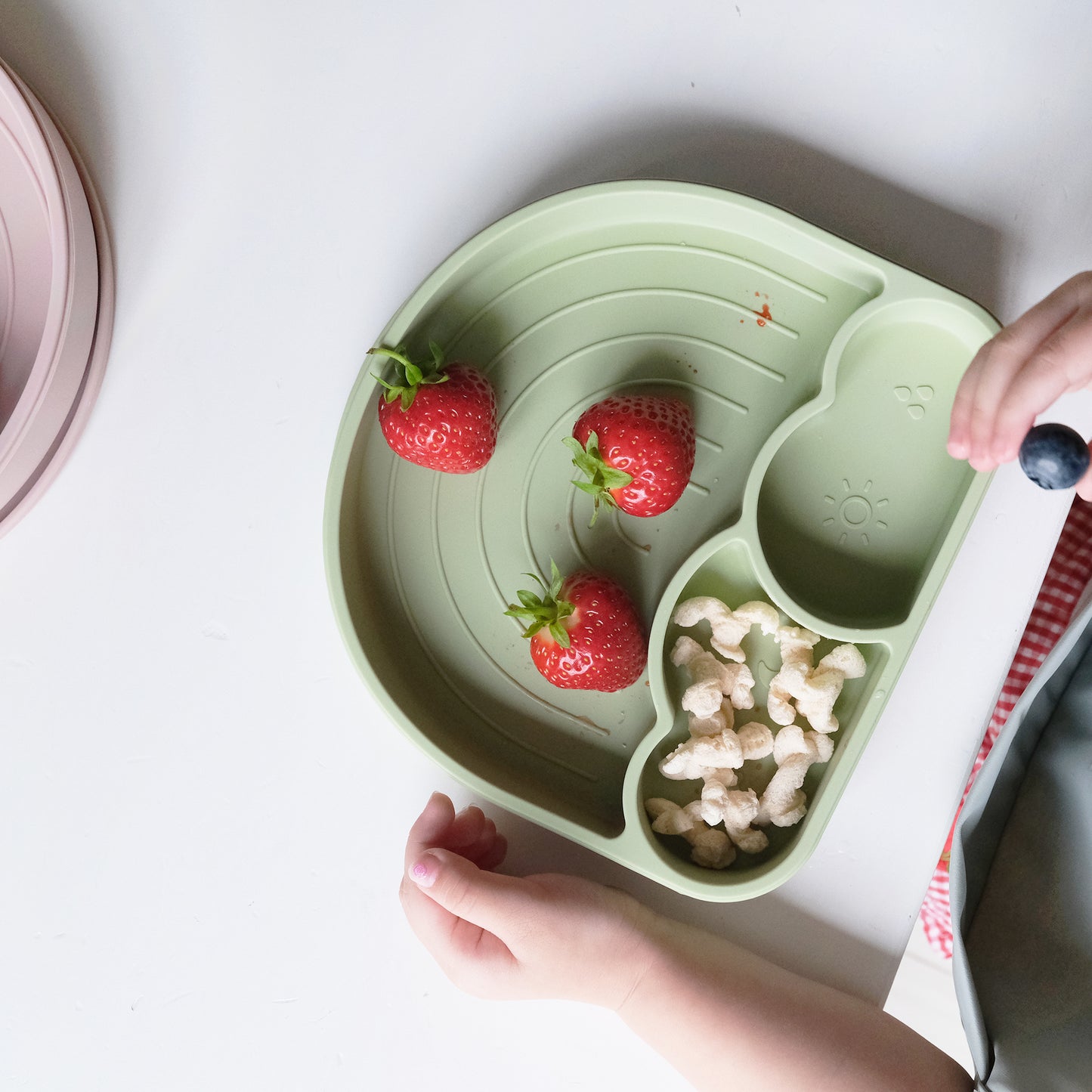 Little Emme Silicone Rainbow Plate - Pink