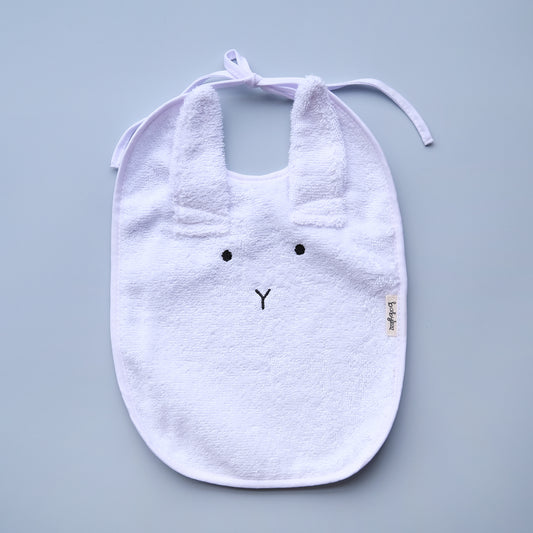 Baby Bib - White Bunny