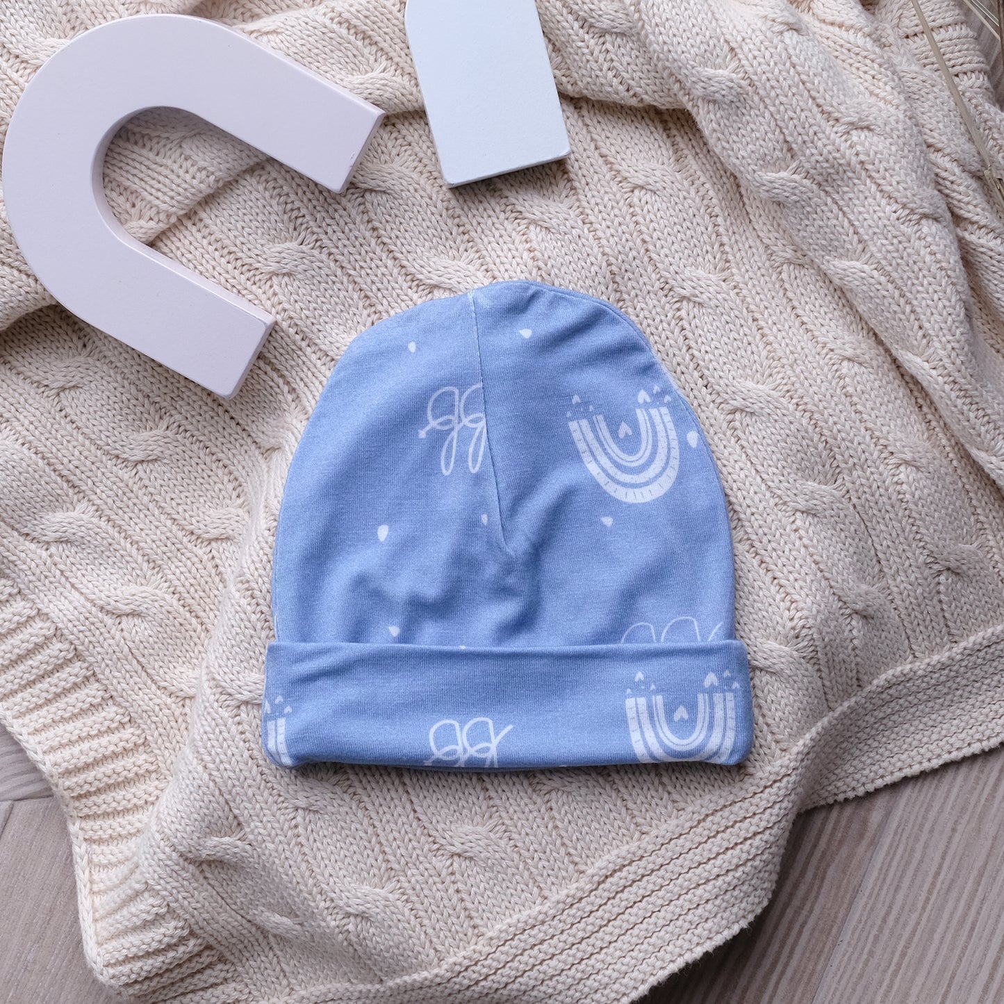 Bamboo Newborn Hat - Dusty Blue