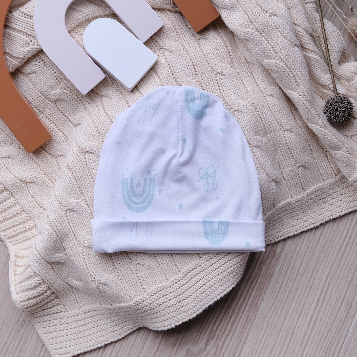 Bamboo Newborn Cap - White