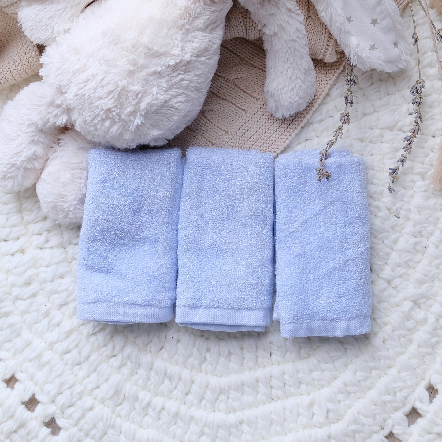 Bamboo Terry Face Towel - Blue