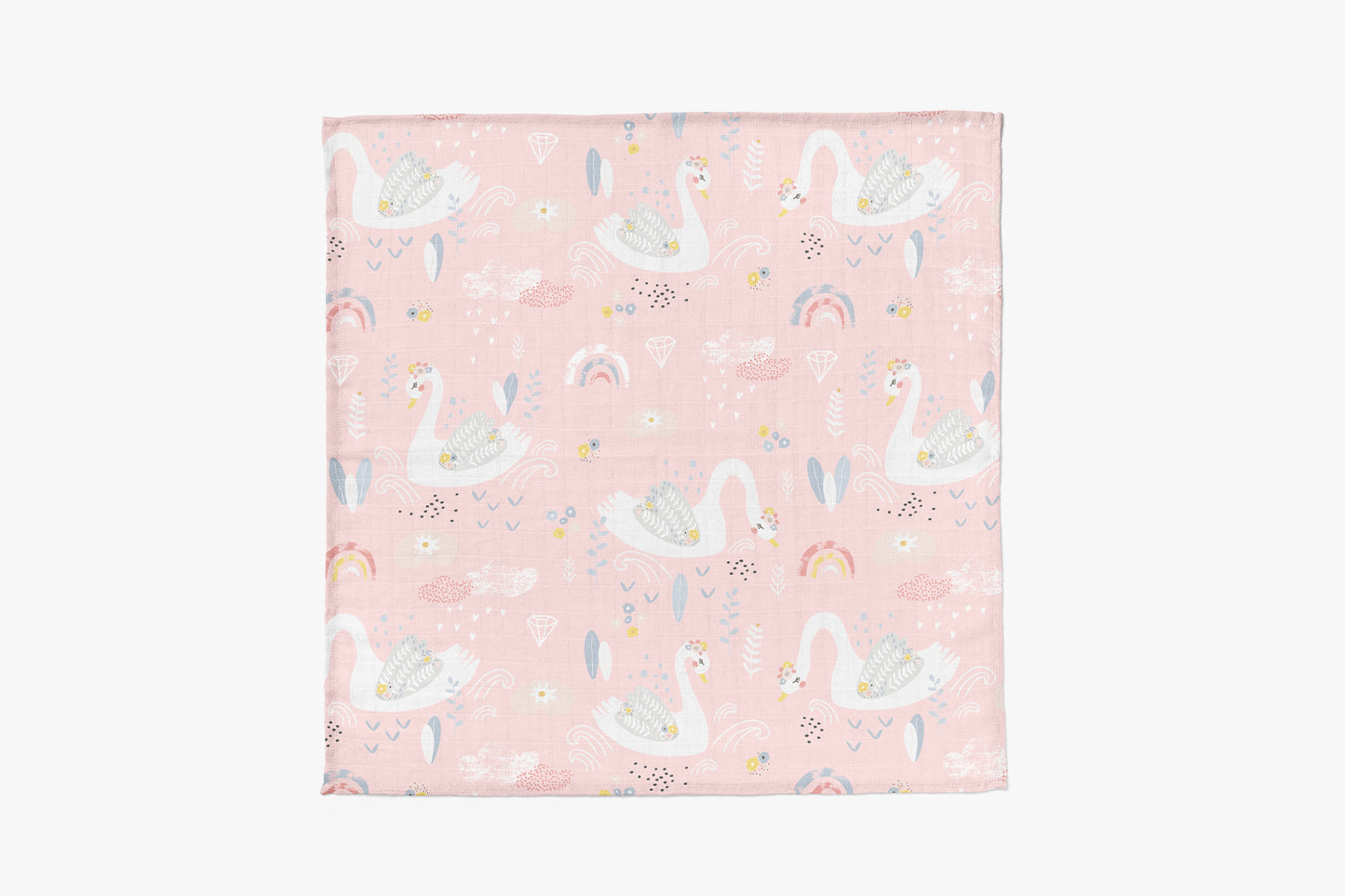 Bamboo Muslin Swaddle Blanket - Graceful Swans