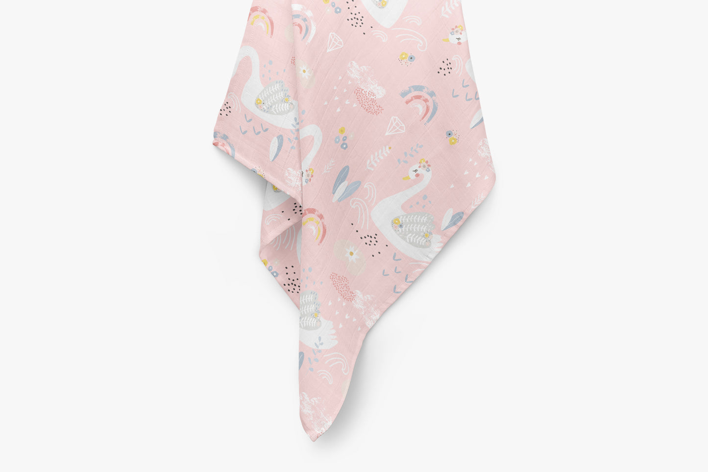 Bamboo Muslin Swaddle Blanket - Graceful Swans